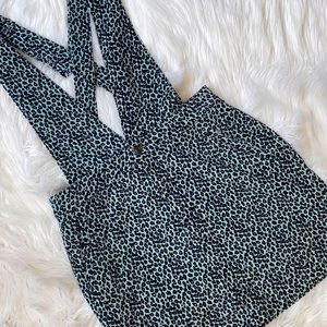 T.D.C • Women’s Blue Leopard Corduroy Miniskirt Overalls